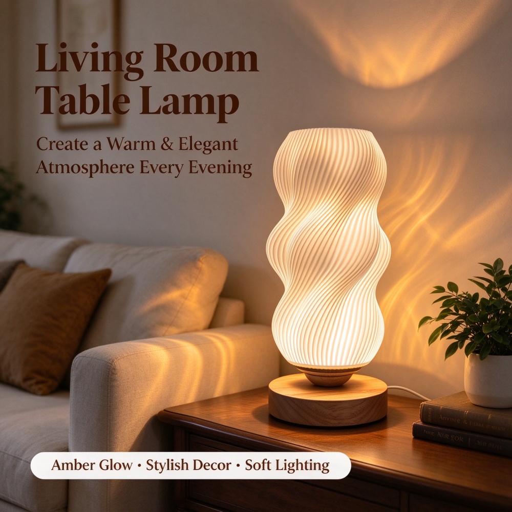 3D Printed Wave Texture Night  - Decor Lighting Lamps ulasan dan harga