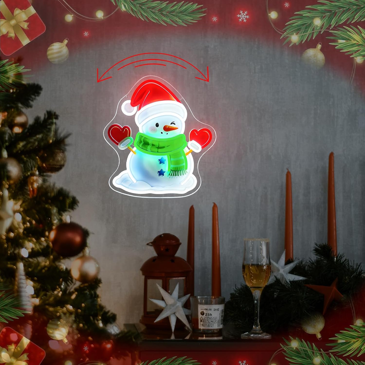 Waving Christmas Snowman LED N - Lighting Christmas Decor ulasan dan harga