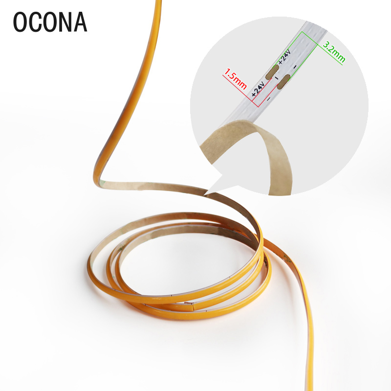 4mm Narrow COB LED Strip Light - Lighting Mcqueen Bedroom Decor ulasan dan harga