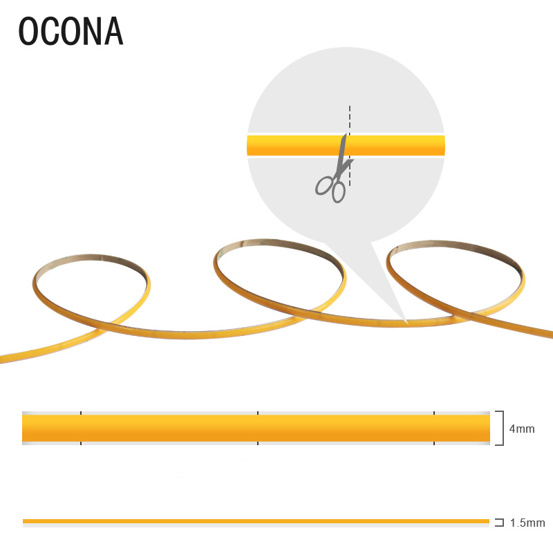 4mm Narrow COB LED Strip Light - Lighting Mcqueen Bedroom Decor ulasan dan harga