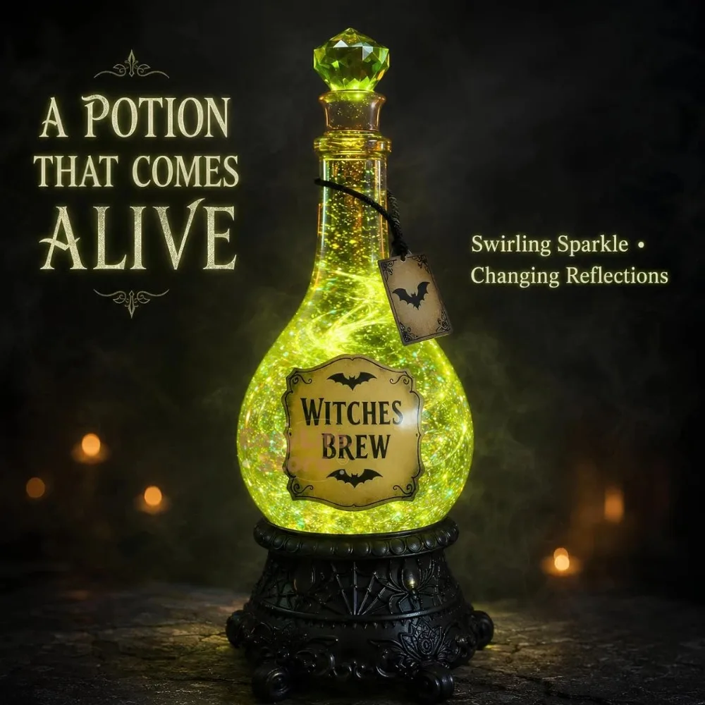 Lighted Witches’ Brew Bottle G - Up Lighting Decor ulasan dan harga