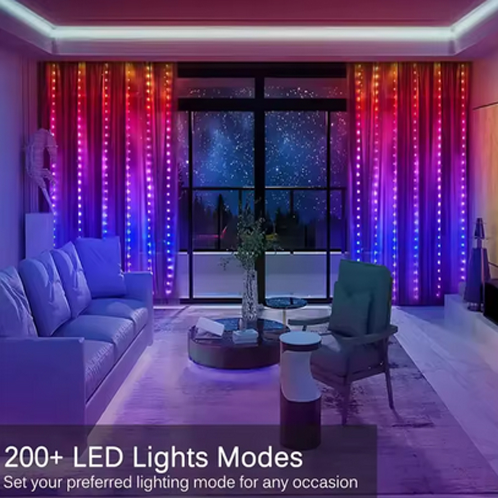 3M RGB Smart LED Curtain Light - Lighting Decoration Ideas ulasan dan harga